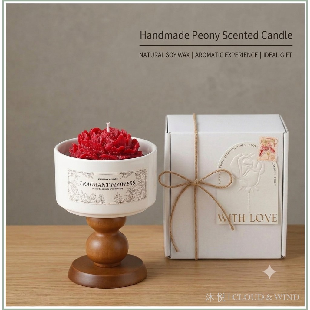 Premium Handcrafted Scented Candle Natural Soy Wax Lavender Rose Aromatherapy Candles Romantic Home Decor Gift Birthday