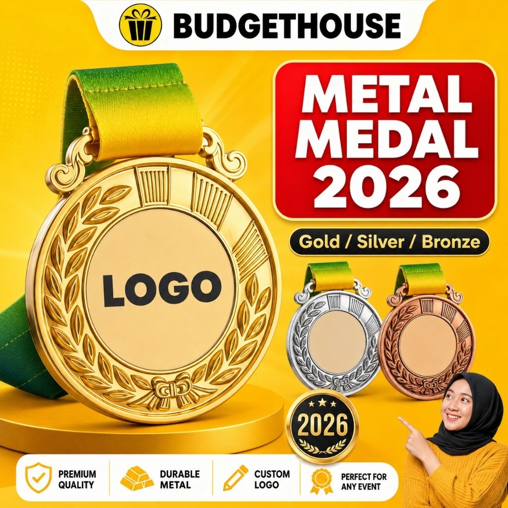 (KL/Perak) Free Design METAL Medal Both Side Sticker Medal Besi With Ribbon Alloy Gold,Silver,Bronze