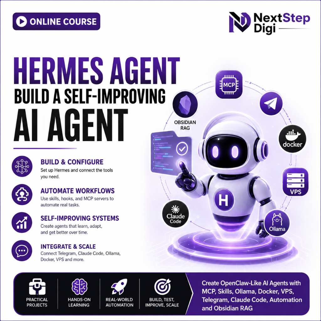 (Course) Hermes Agent Build a Self-Improving AI Agent | MCP | Claude Code | Ollama | Docker