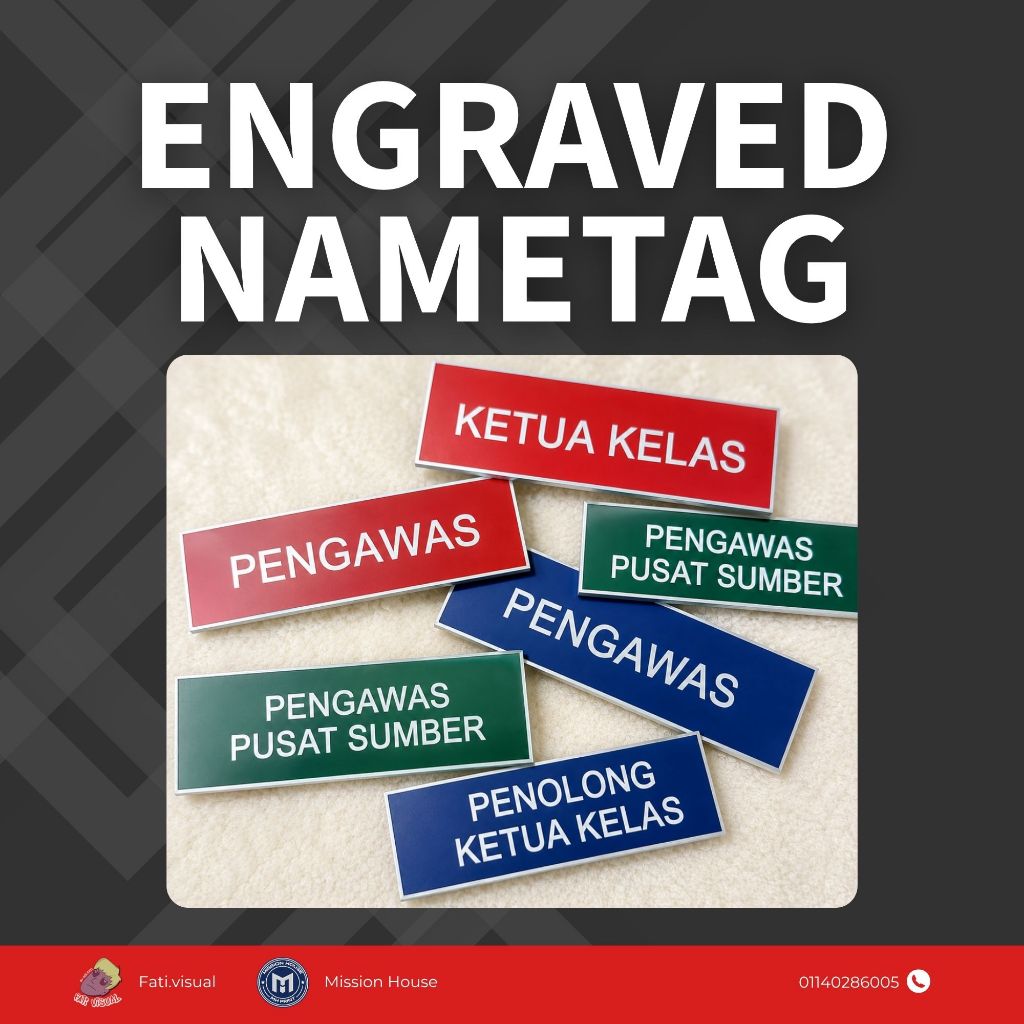 SAME DAY POST OUT | NAMETAG CUSTOM | SESUAI UNTUK SEKOLAH, TEMUDUGA KERJA & UNIFORM