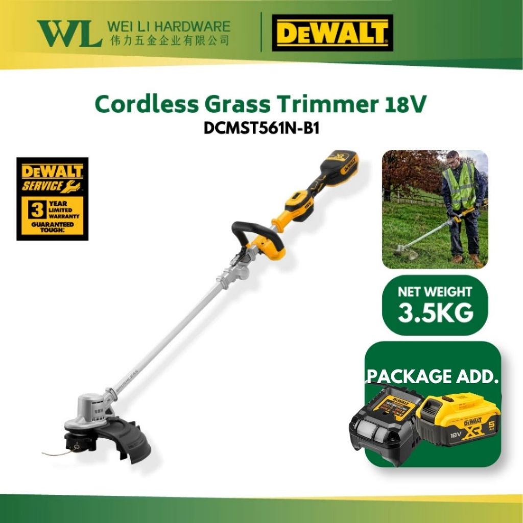 DEWALT DCMST561N-B1 20V MAX XR Brushless Cordless String Trimmer Grass Cutter Machine Mesin Potong Rumput Grass Trimmer
