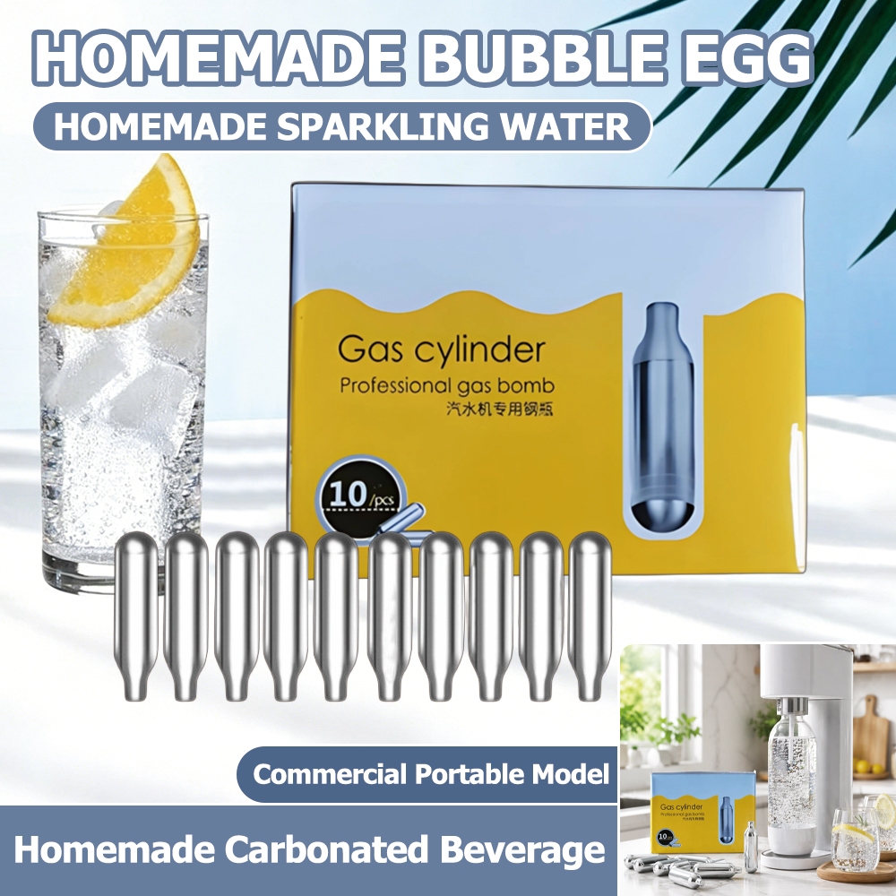 10Pcs Food Grade Carbon Dioxide Bubble Water Bubble Bomb 8g Small Steel Bottle CO2 Small Gas Bottle Soda