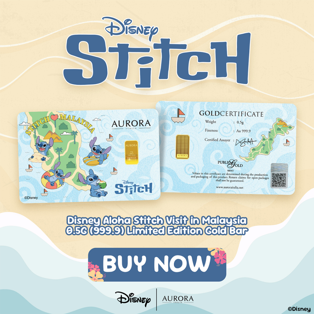 DISNEY x AURORA ITALIA (0.5g) 999.9 Stitch Visit Malaysia Limited Edition Gold&hellip;
