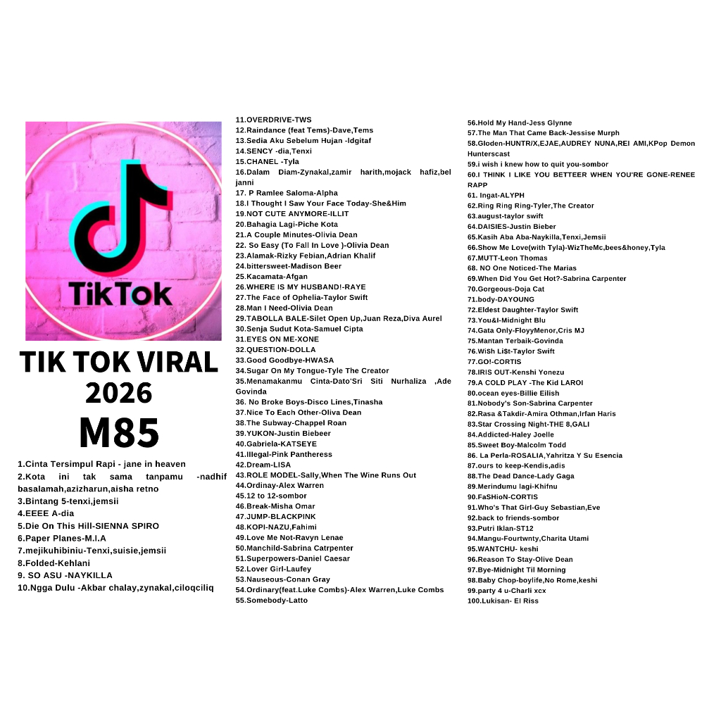 usb pendrive TIK TOK VIRAL2026 music lagu MP3 Durable Device Data Storage Metal Case