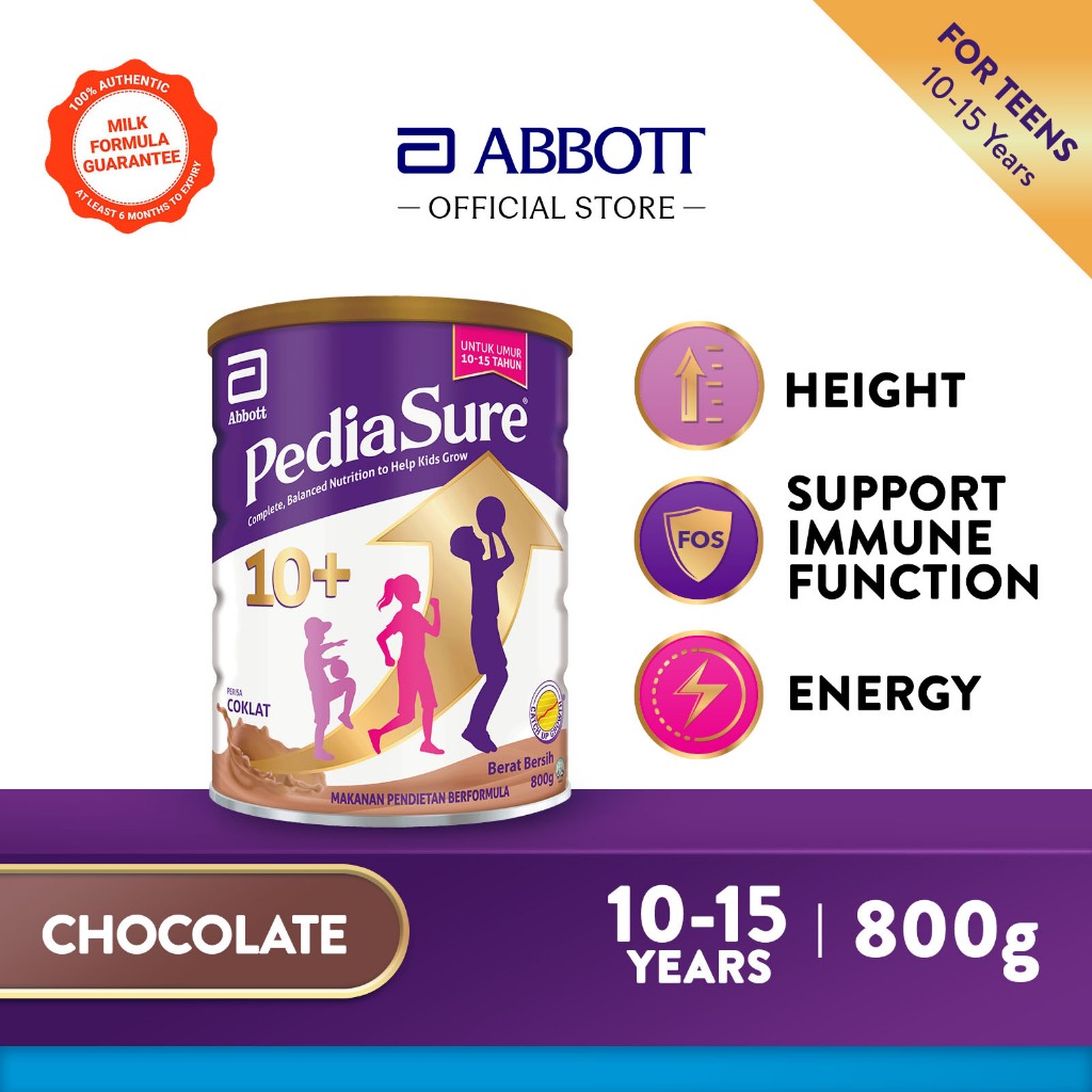 Pediasure 10+ Child Nutrition Supplement for Growth - Chocolate (800g) [Exp 25 Apr 2027 & / Later]