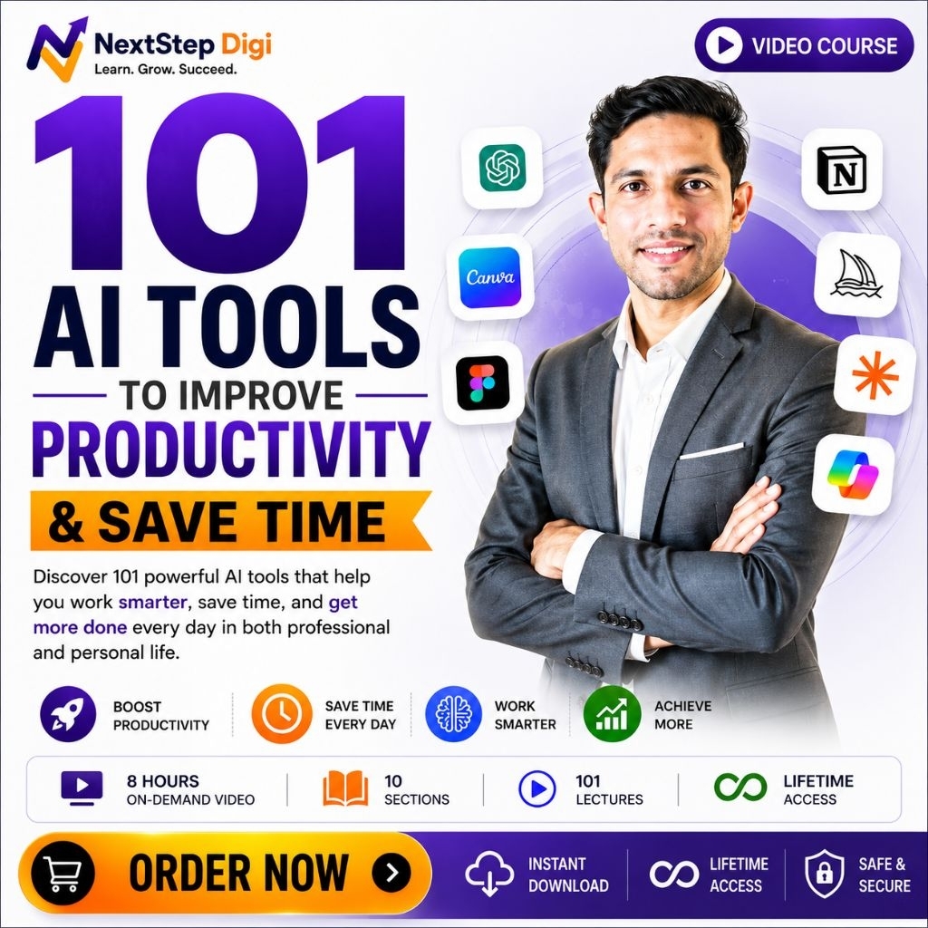 (Course) 101 AI Tools to Improve Productivity & Save Time | AI Productivity Tools to Save Time & Work Smarter | 8 Hours