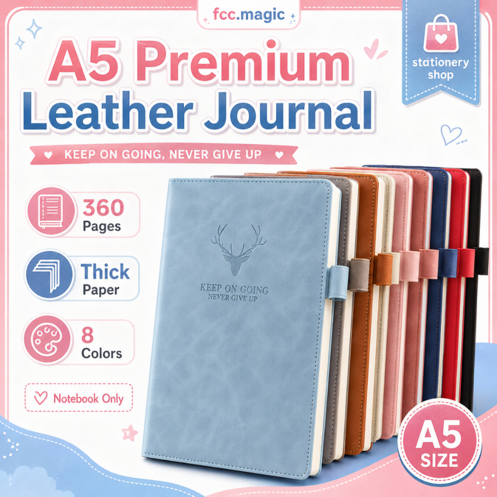 A5 Premium PU Leather Journal Notebook 360 Pages Lined Diary for School Office Notes