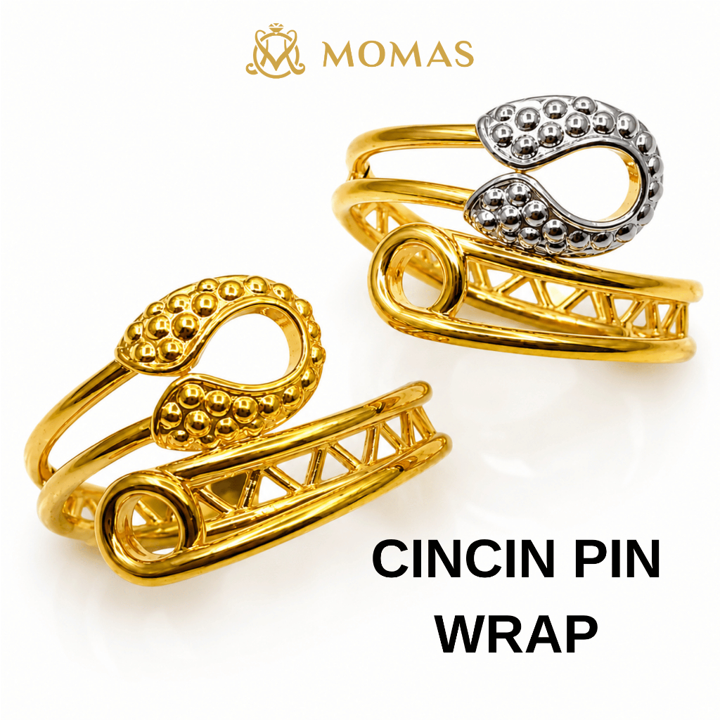 MOMAS CINCIN PIN WRAP 5D Emas 916 Original Cincin Emas 916 Tulen Cincin Emas 916 Datin Cincin Emas 916