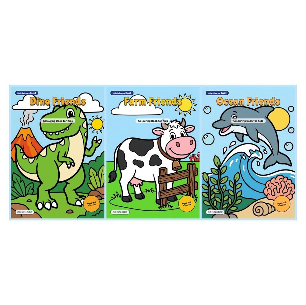 Ebook Little Colourers Bundle 3 Kids Colouring Books (Printable PDF, English)