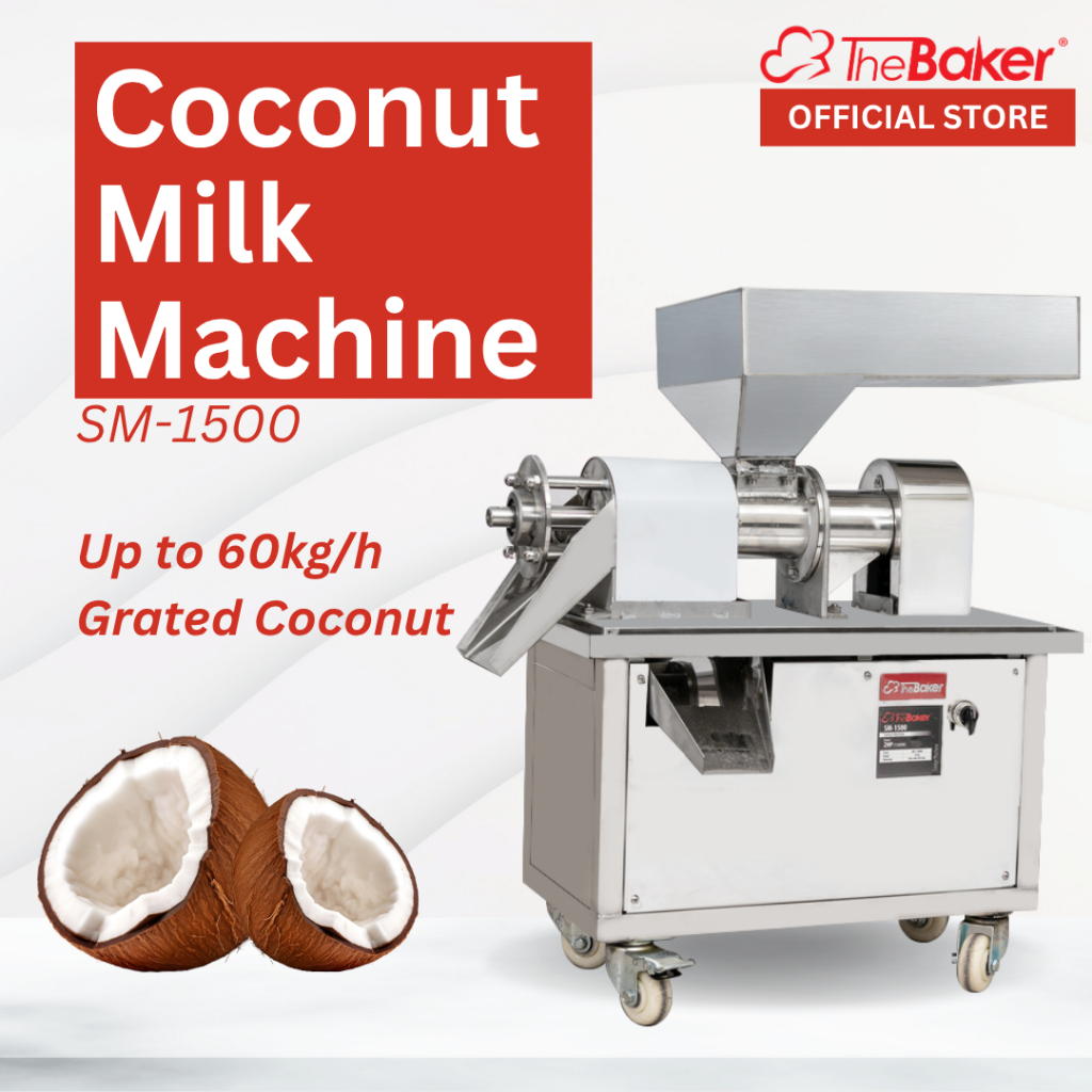 The Baker Commercial Coconut Milk Extractor / Mesin Santan Stainless Steel 1HP – Heavy Duty, Fast Output