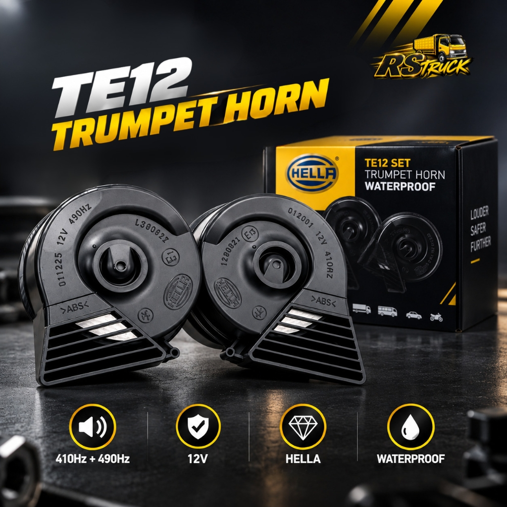 CS 1 set Hella Waterproof Snail Horn Set 12V for Car Motor Van Vehicle Automotive Hon Kalis Air Kereta Lori 12V