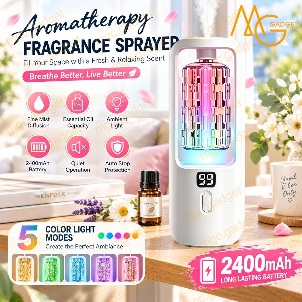 Automatic Aroma Diffuser Air Humidifier Fragrance Essential Oil Dispenser Digital Display Air Freshener Perfume 香薰机