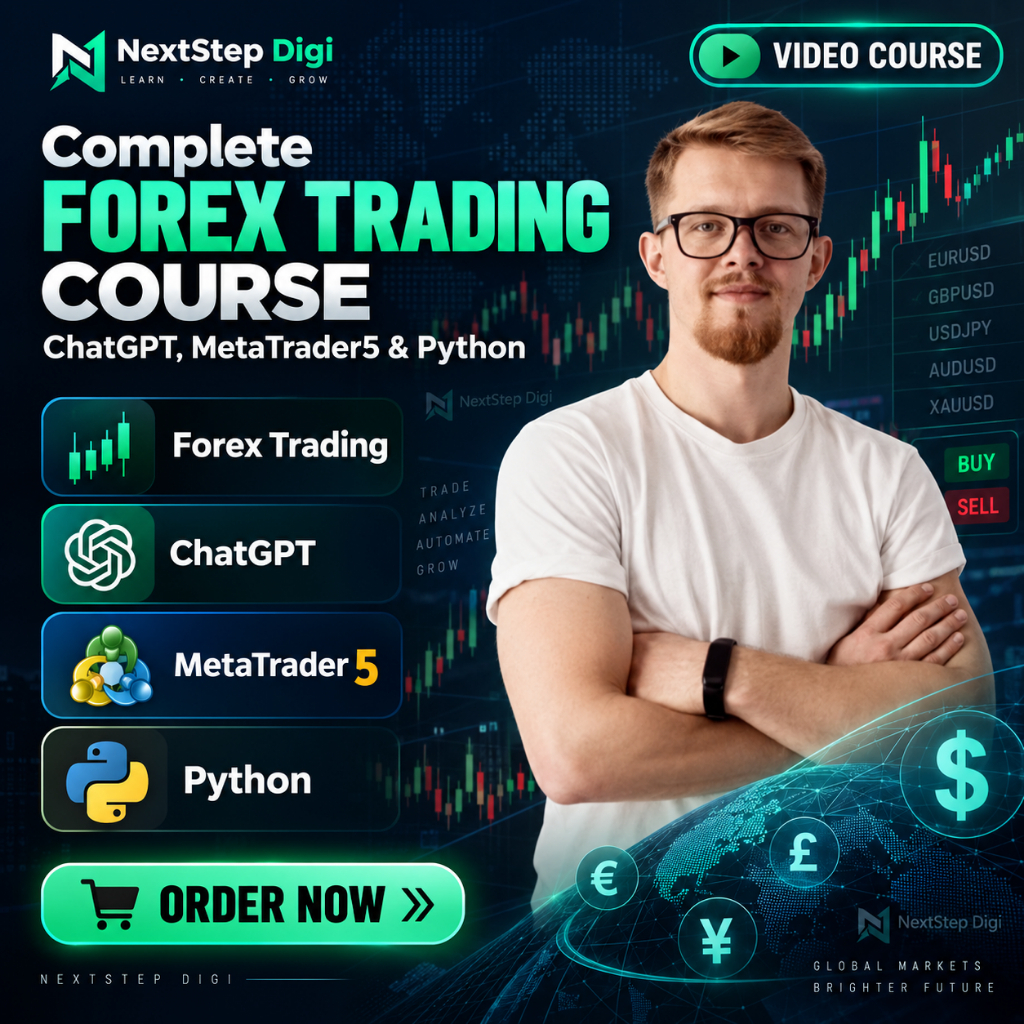 (Course) Complete Forex Trading Course ChatGPT MetaTrader5 Python | Forex Trading Automation Video Course