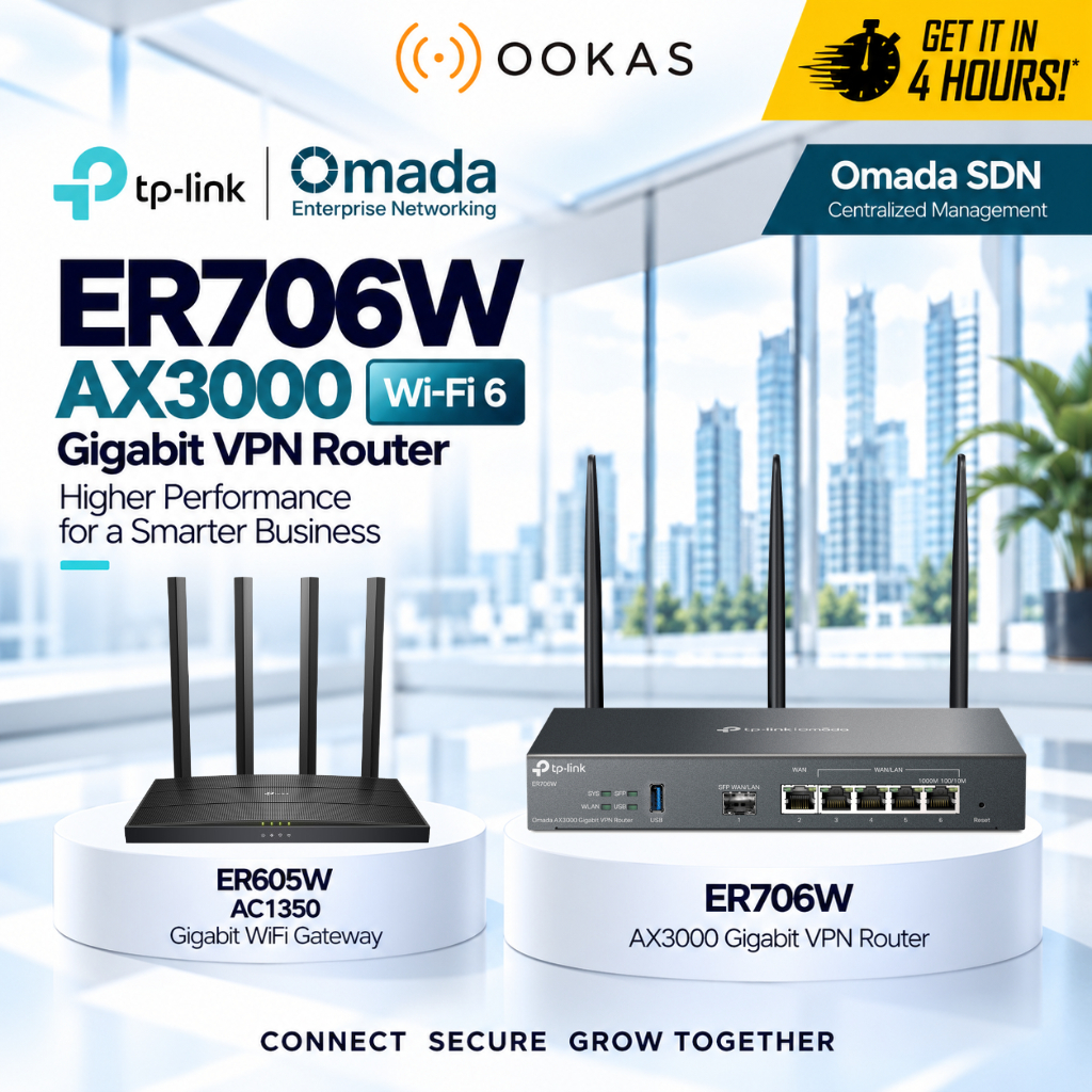 TP-Link Omada ER706W / ER605W WiFi VPN Router AX3000 / AC1350 Gigabit Multi-WAN Cloud SDN