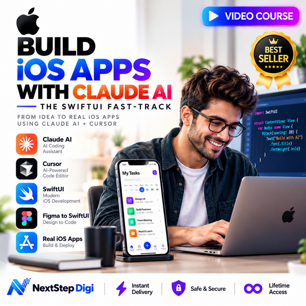 [Instant Delivery] Build iOS Apps with Claude AI – SwiftUI Fast-Track | AI iOS Development Video Course
