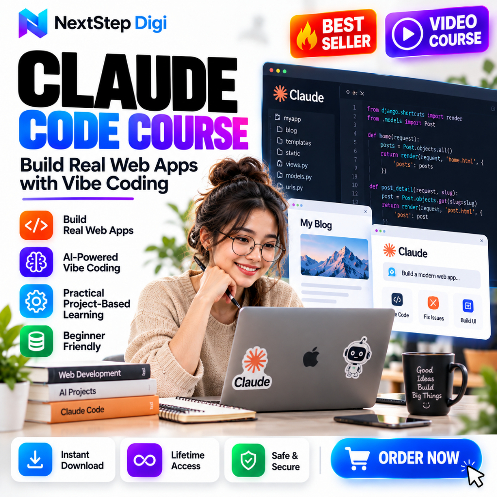 🔥[Instant Delivery] Claude Code Course: Build Real Web Apps with Vibe Coding | AI Coding & Web Development Video Course
