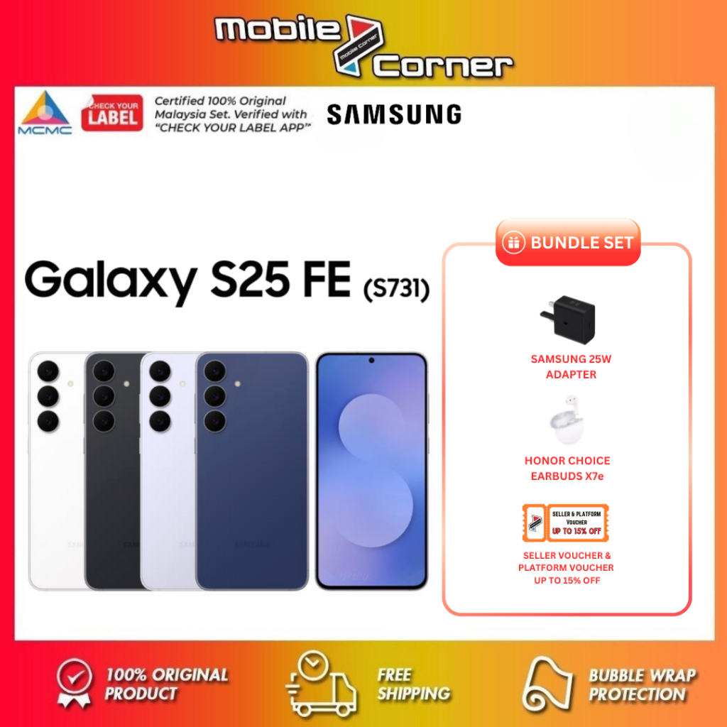 Samsung Galaxy S25 FE 5G (8+512GB) Galaxy Al l Exynos 2400 l 4900mAH Battery ? Samsung Malaysia Warranty