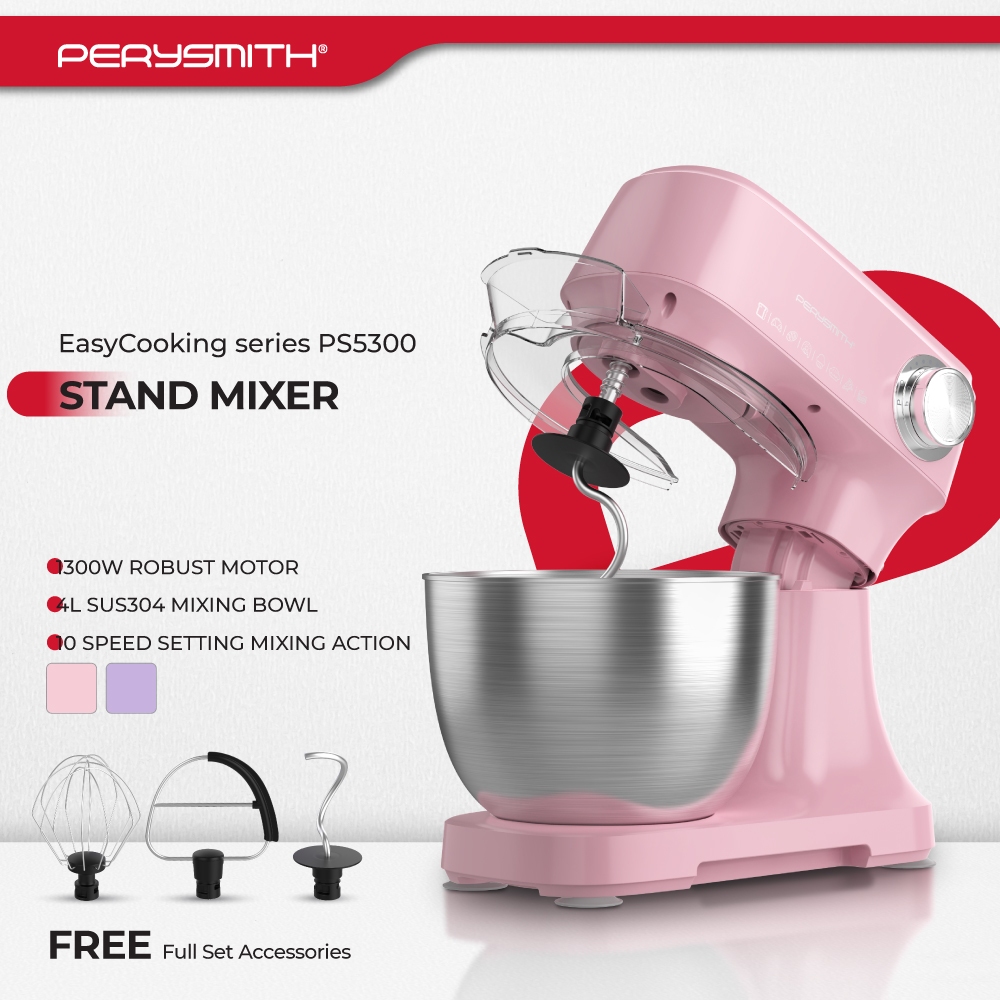 PerySmith PS5300 4L Stand Mixer EasyCooking Series (Mesin Adun | mixer cake | dough mixer | mesin uli tepung doh)