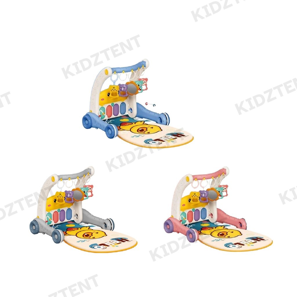 KidzTent Toy 2in1 Baby Playgym Toy Newborn Playmat Baby Fitness Gym Playmat Musical Piano Toddler Walker Toys