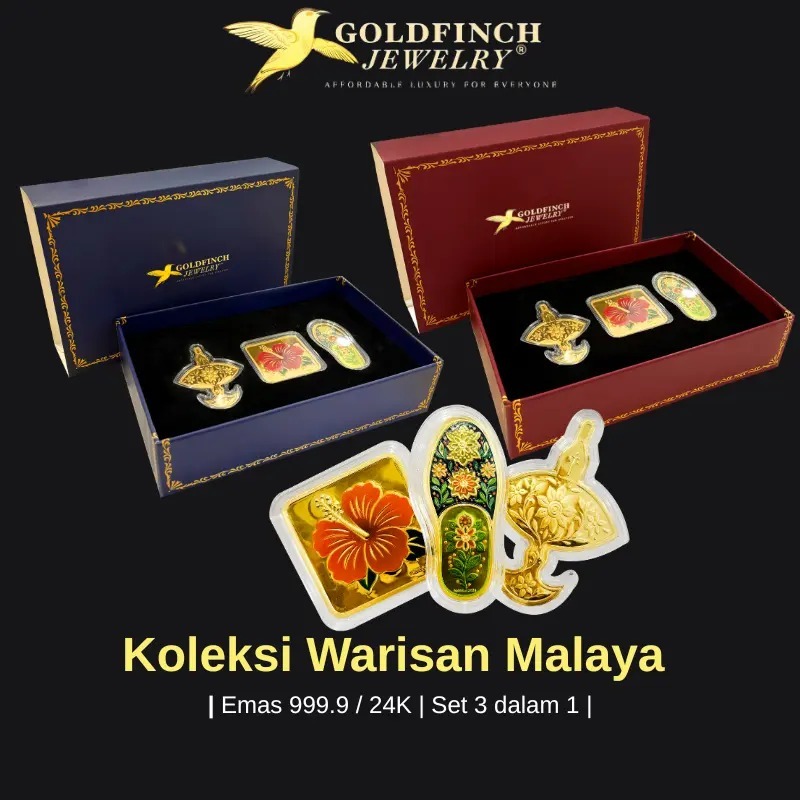 GOLDFINCH Goldbar Koleksi Warisan Malaya Emas 999/24K Set 3 in 1|Wau Bulan,&hellip;