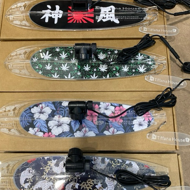 8 Warna + RGB Music Controller Tiffana House Surfboard Mirror Transparent Rear View Mirror Kereta Ibu Tiffana Kata-kata