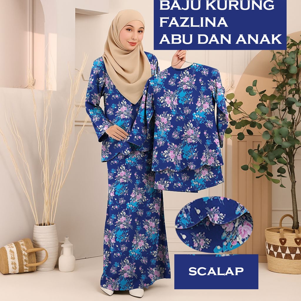 BAJU KURUNG FAZLINA BUDAK  PRINT FLORA BY SAIRA COLLOCTION