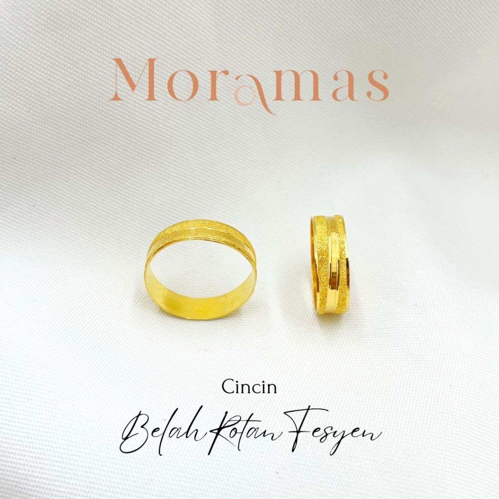 Moramas FASHION Bond Ring 916 Gold/ Cincin Belah Rotan FESYEN Emas 916/ 圆型戒子916金 #Couple Ring