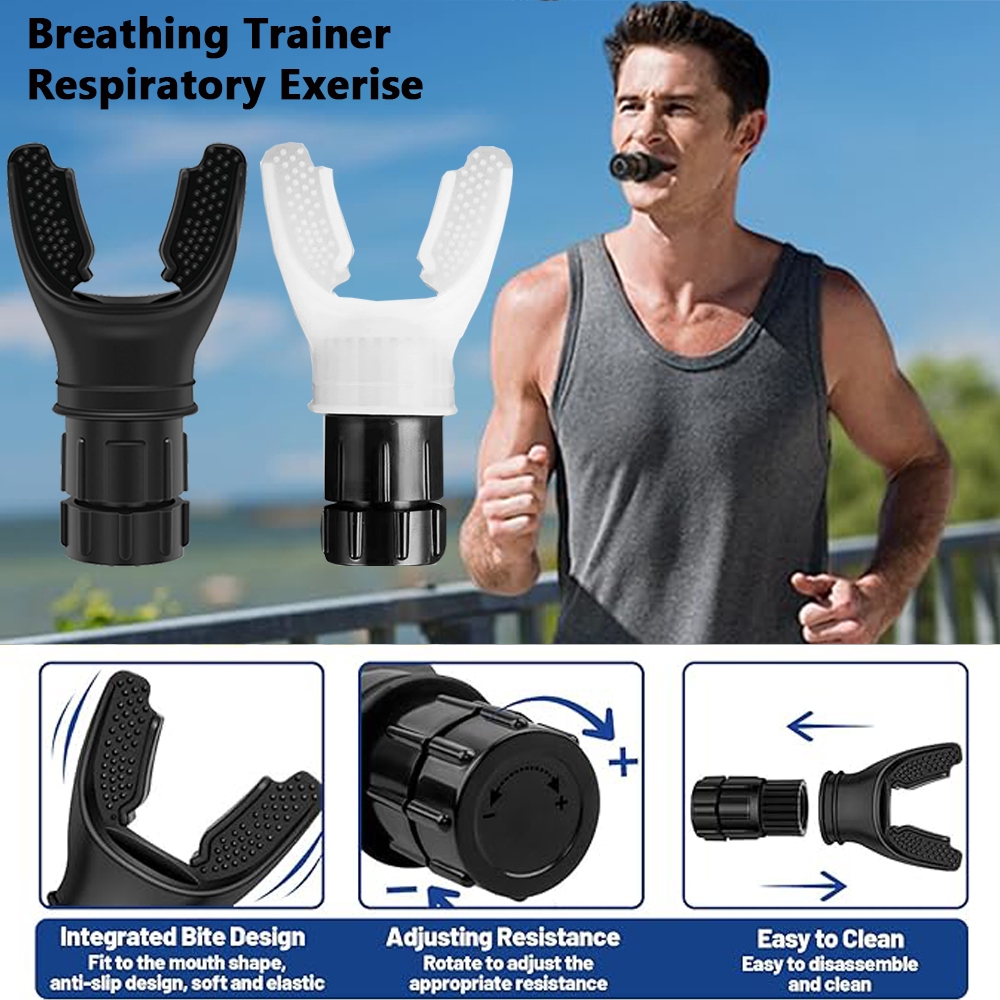 3H Alat Pernafasan Sukan Lung Trainer Breathing Exercise Device Fitness Respirator Expiratory Tool