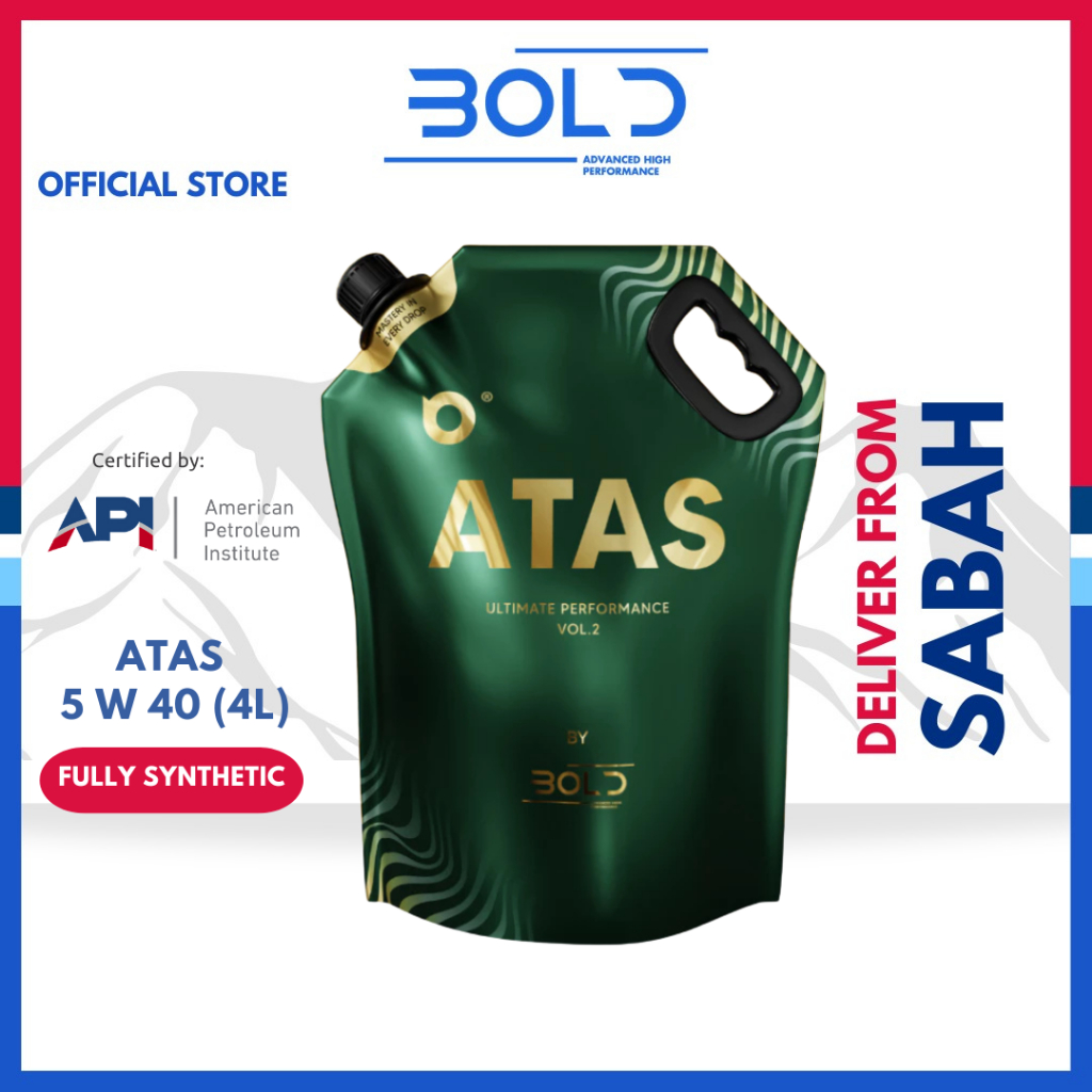[SABAH] BOLD ATAS [ OSP + PAO ] 5w40 4L Top Grade SP Fully Synthetic Engine Oil Car 5w-40 Minyak Hitam Enjin Kereta