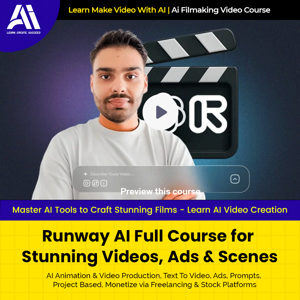 Video Course - Runway AI Full Course for Stunning Videos, Ads & Scenes |  Ai Make Video | Make Video With AI