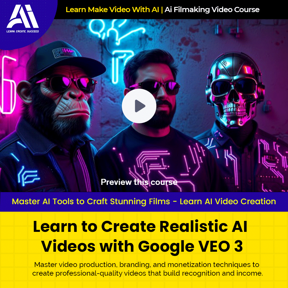 Video Course - AI Filmmaker Academy - AI Influencer Masterclass |  Ai Make Video | Make Video With AI