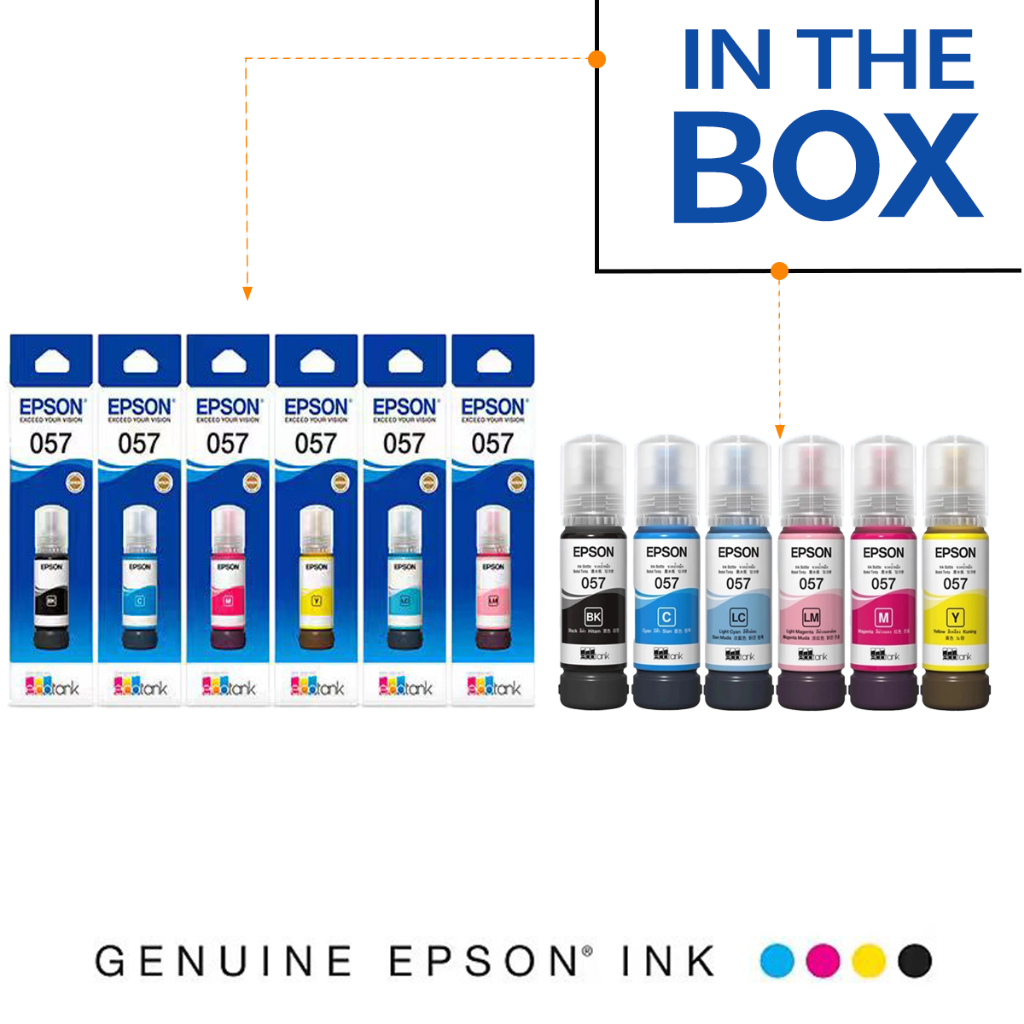 Original Epson 057 ink Epson  L8050 L18050 ink Toner Cartridge Cetak Jelas Warna Cerah dan Bersemangat