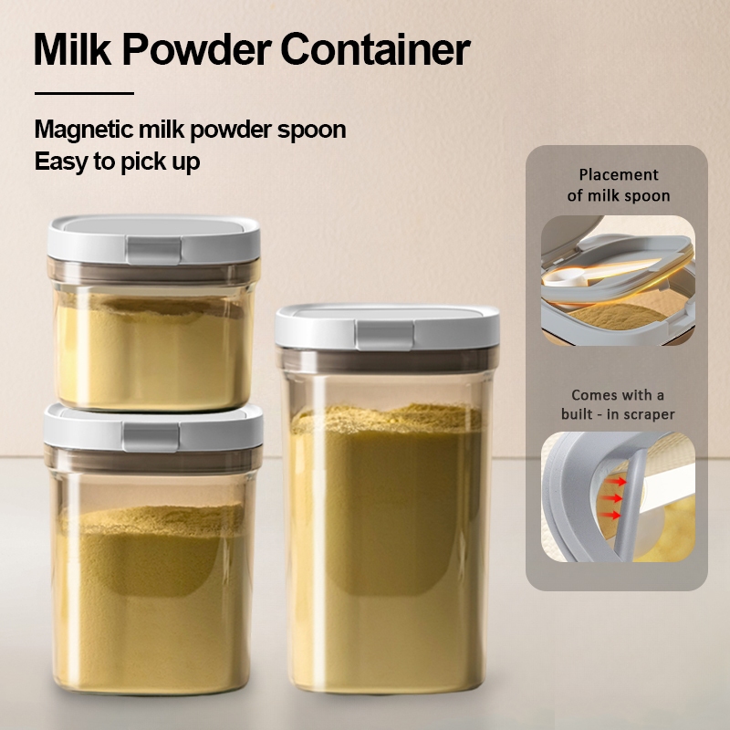 【Kedap Udara】Bekas Susu Bayi BPA Free | Milk Powder Container + Senduk Magnet ✅ Airtight & Kering | 奶粉盒