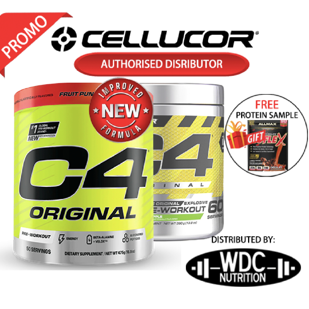 Cellucor C4 50 Servings - Suplemen Pra Sukan, Pre Workout, Energy Booster, Stamina Susu gym - Free Sample