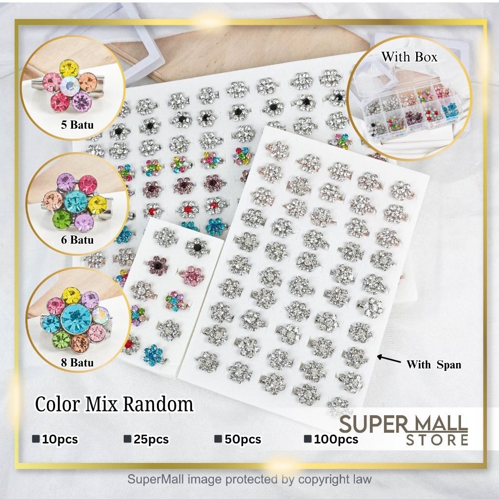 Baby Brooch 50/100Pcs  Rhinestone Diamond Mix Color/White Pin Tudung Shawl Bawal  Kerongsang Hijab Fashion Accesories