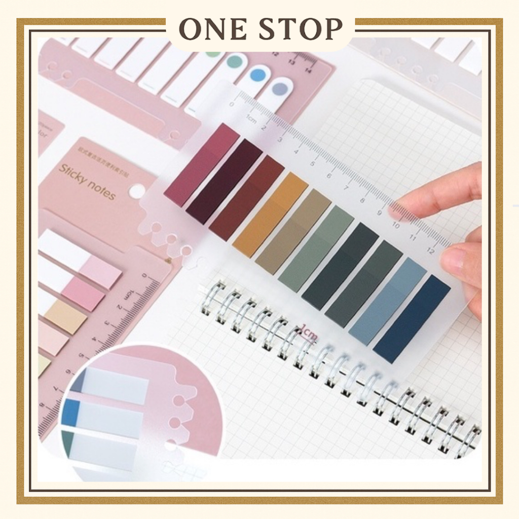 Sticky Notes Index Tabs Ruler PET Color 13 Strips for Students Study Planner New Year Gift