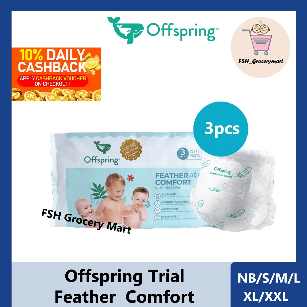Offspring FeatherAir Comfort Diapers Tape/Pants Trial S/M/L/XL (3pcs)