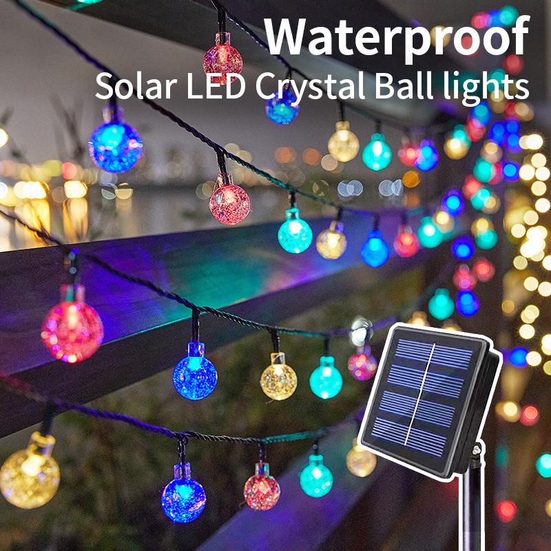 12M Lampu string tenaga surya for Parties/Courtyard/ Christmas/Tents Decorations Solar Waterproof String Lights