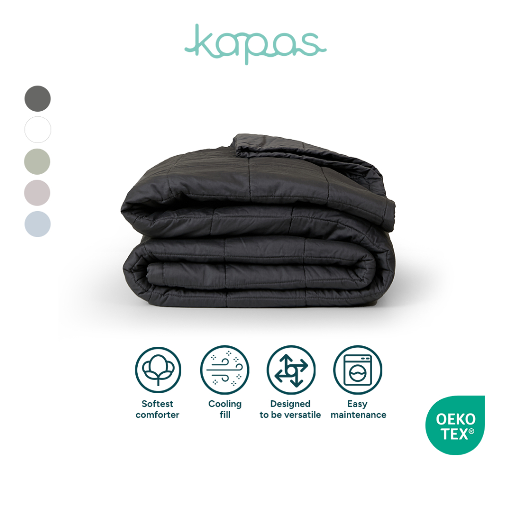 KAPAS LUXE | Quilted Comforter | 100% ELS Cotton Casing & Bamboo Filling | Lightweight & Washable