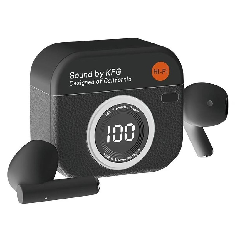 Q86 Wireless Earbuds Bluetooth Retro Camera Headset Tws Charging Box Stereo In-Ear Earphone