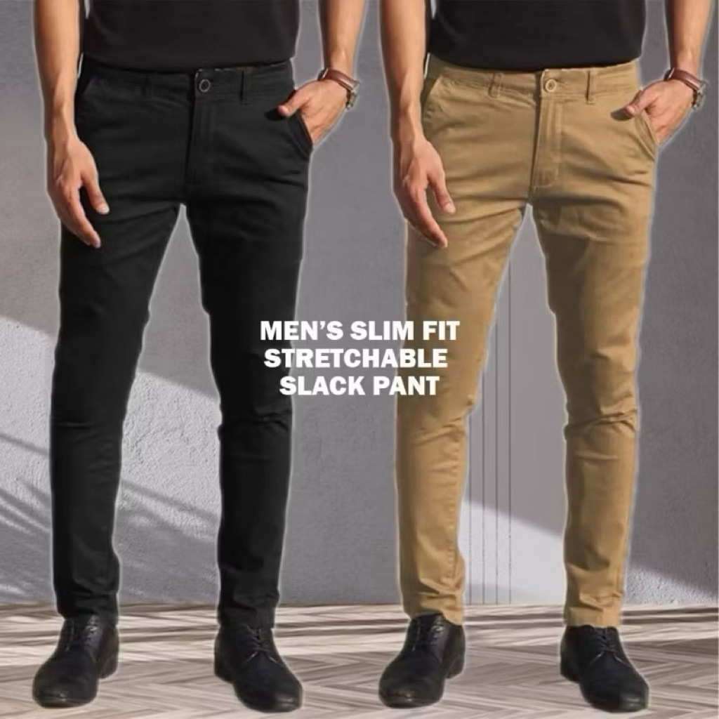 seluar slack lelaki mens casual/office Chinos pant slimfit seluar cotton stretchable