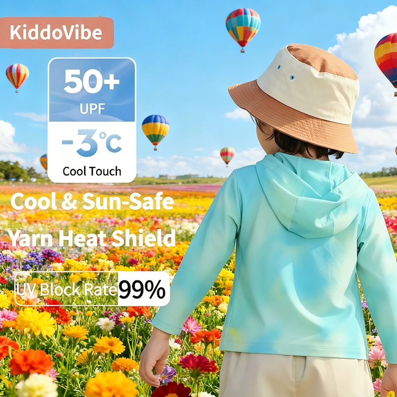 Refreshing Children's Sun Protection Clothing, Fashionable Tie-dye, Hooded long-sleeved Jacket, Ice Silk Quick-Drying