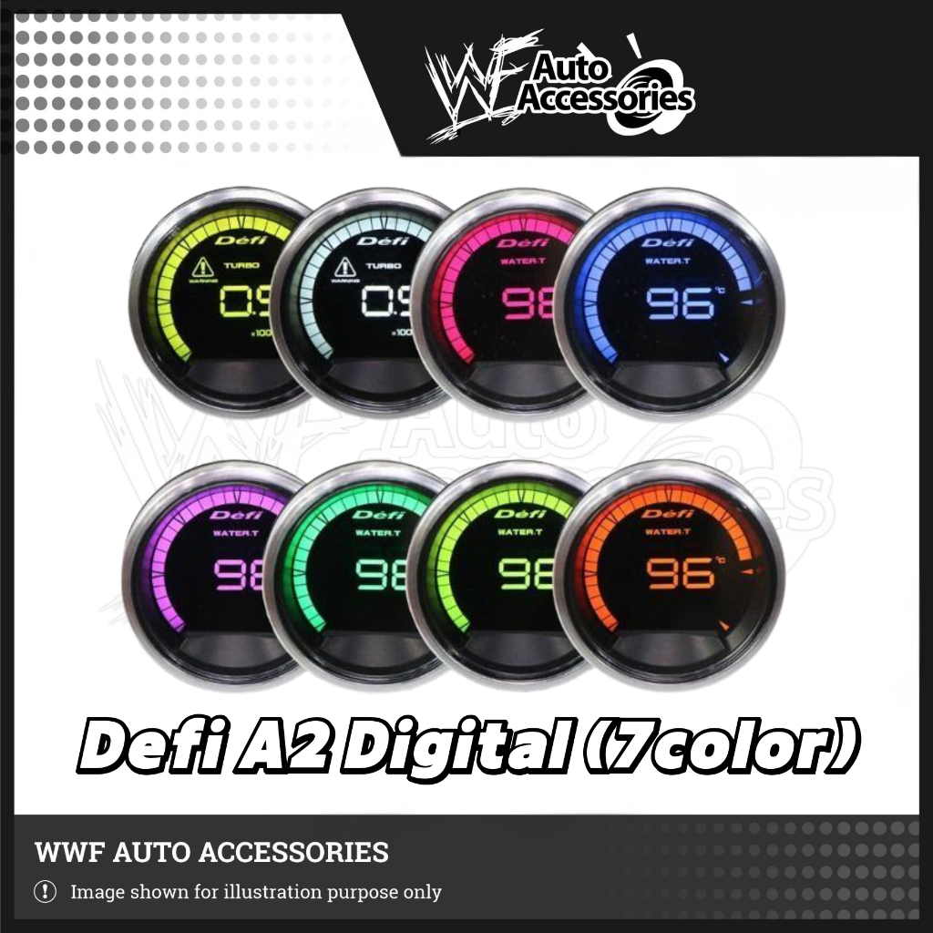 Defi BF Style Digital Gauge Meter 2.5 Inch 60mm Turbo Boost / Water / Oil Temp / Oil press / Vacuum / Tacho RPM / Volt