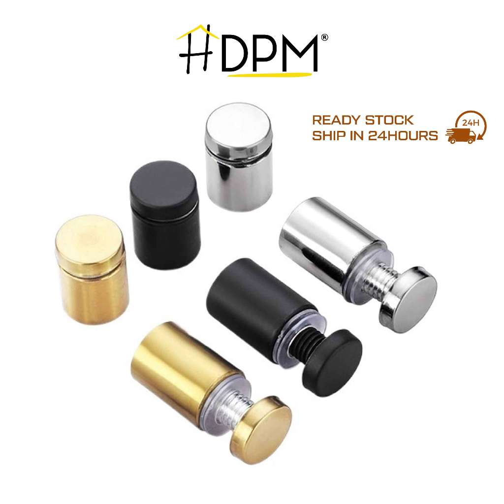 【MY Stock】SS304 12x25mm Glass Metal Advertising Signboard Standoff Mounts Hardware Spacer Screw Bolt Nut Anchor Set