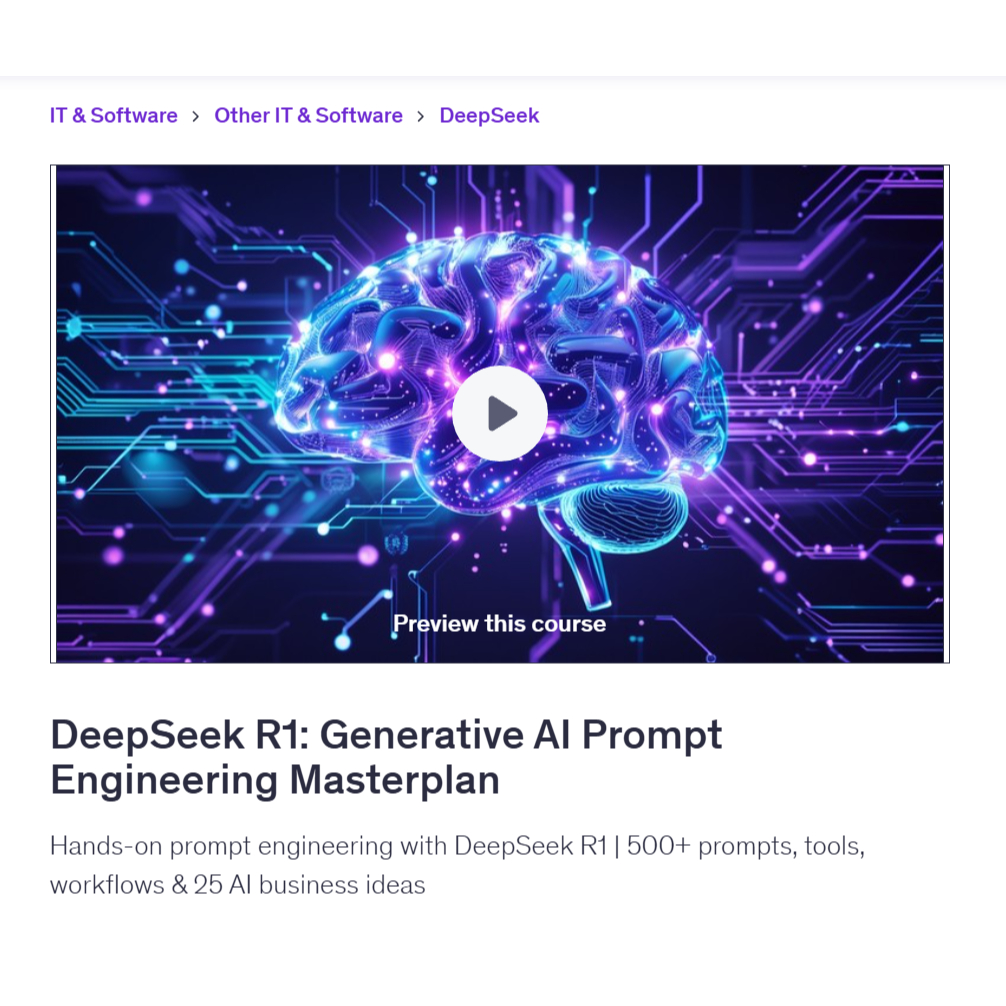 Ai Prompt Video Course-DeepSeek AI & Prompt Engineering: Unlock AI's Full Potential | Learn AI Prompt Video Lessons