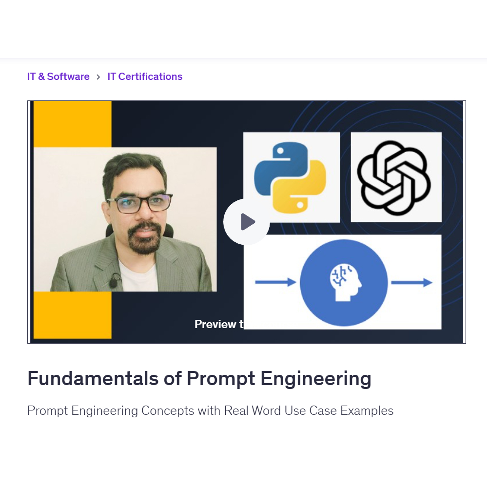 Ai Prompt Video Course- Fundamentals Of Prompt Engineering | Learn AI Prompt Video Lessons