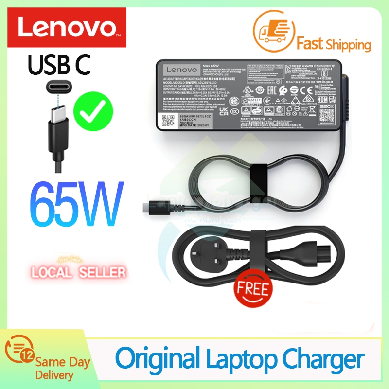 Lenovo 65W 20V 3.25A Type c USB C laptop charger Adapter Lenovo ThinkPad IdeaPad Yoga series