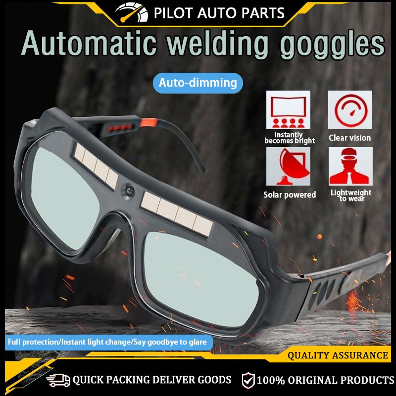 Auto Darkening Welding Glasses Solar Powered Adjustable for Arc Grind Cut with Instant 0.1ms Darkening True Color