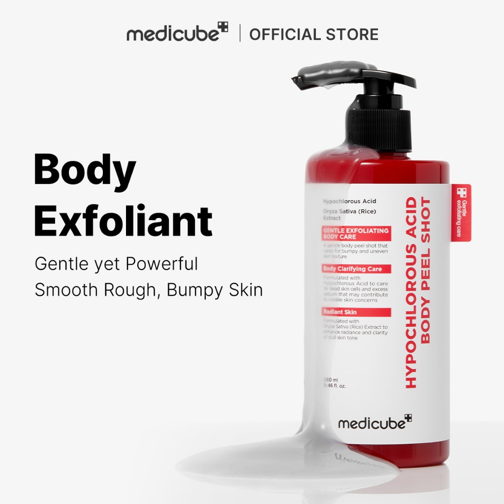 [medicube official] Hypochlorous Acid Rice Body Peel Shot | Gentle Body Exfoliating Serum for Dead Skin Cells