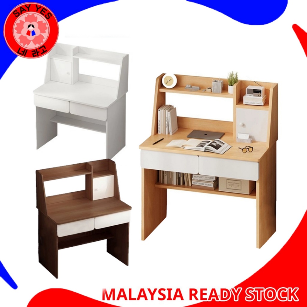 SayYes【JYJU】Meja Modern Study Desk with Built-In Bookshelf Computer Writing Table for Students and Office Use네 라고